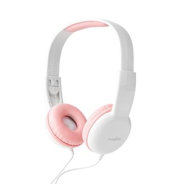 Drátová sluchátka růžová / bílá