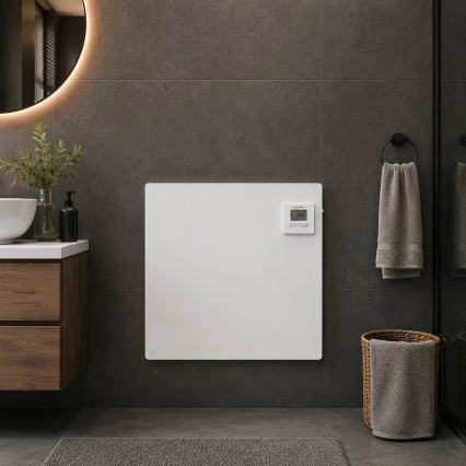 Infračervený topný panel s LCD displejem 425W/230V IP44 bílá