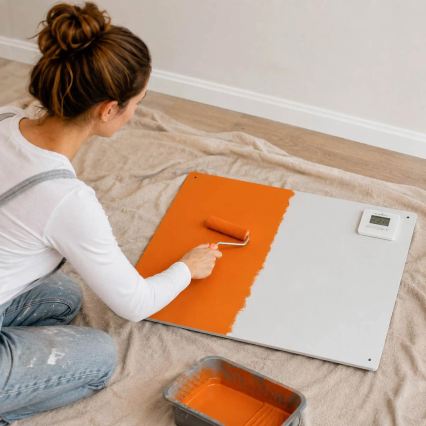 Infračervený topný panel s LCD displejem 425W/230V IP44 bílá
