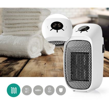 Topné těleso do zásuvky s termostatem a LCD displejem 400W/230V