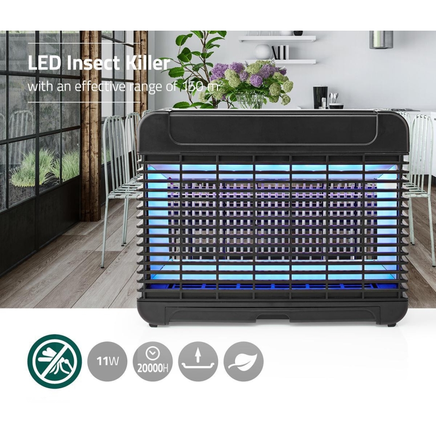 LED Elektrický lapač hmyzu UV-A/11W/230V 150 m²