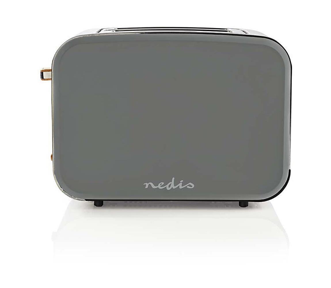 Nedis Nedis KABT510EGY − Topinkovač s dvěma otvory 900W/230V šedá NE0109