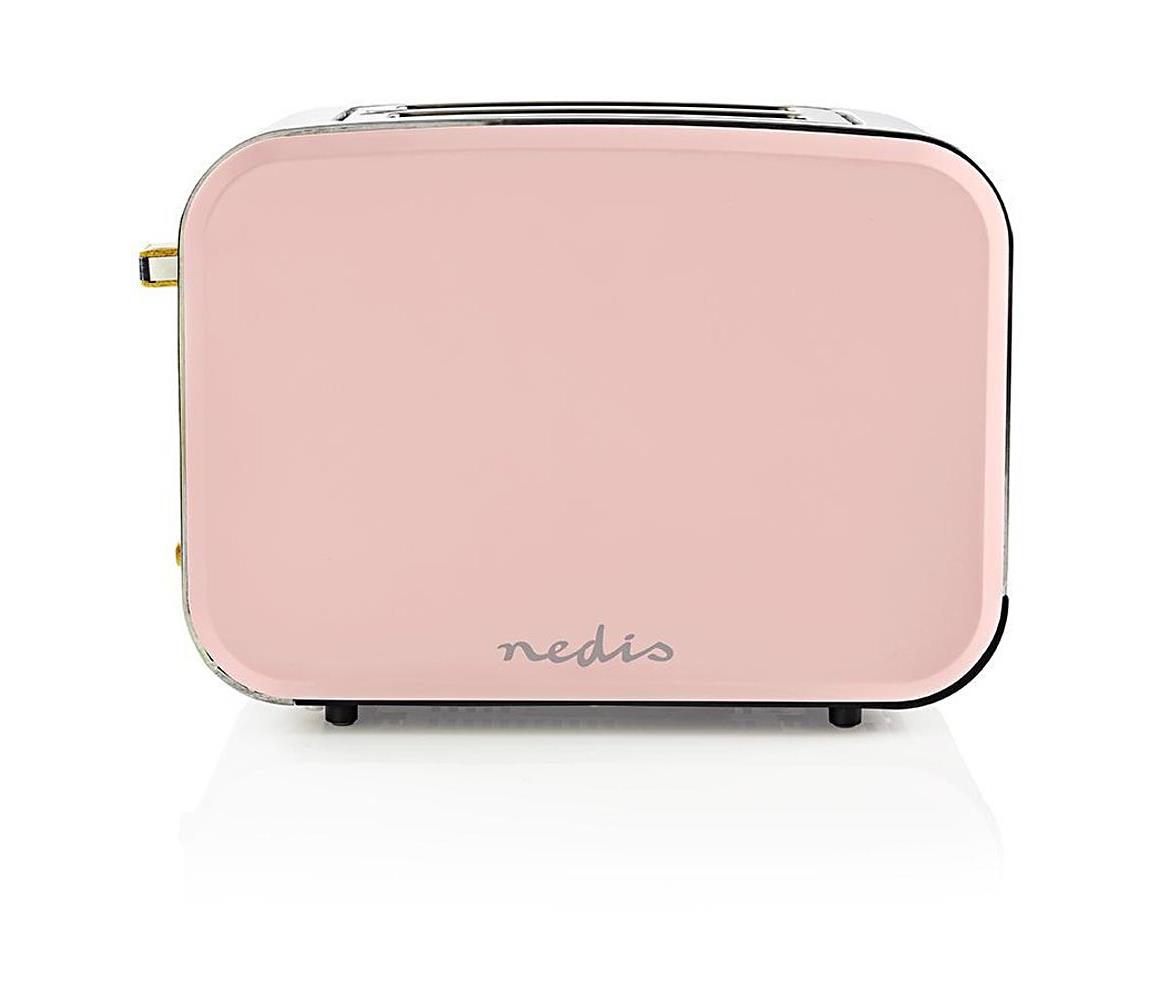 Nedis Nedis KABT510EPK − Topinkovač s dvěma otvory 900W/230V růžová
