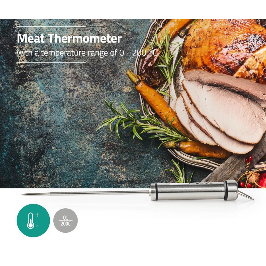 Teploměr na maso s LCD displejem 0-200 °C 1xLR44