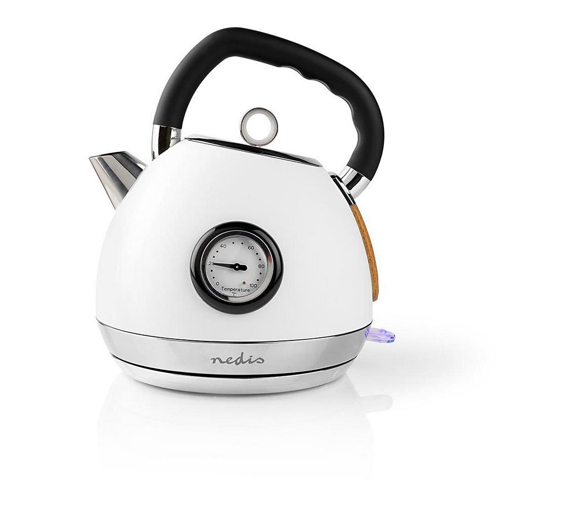 Retro rychlovarná konvice Nedis KAWK530EWT bílá 1,8 L