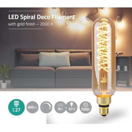 LED Stmívatelná žárovka FILAMENT T65 E27/8,5W/230V 2000K