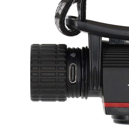 LED Stmívatelná nabíjecí hliníková čelovka LED/10W/5V 2200 mAh IPX8 černá