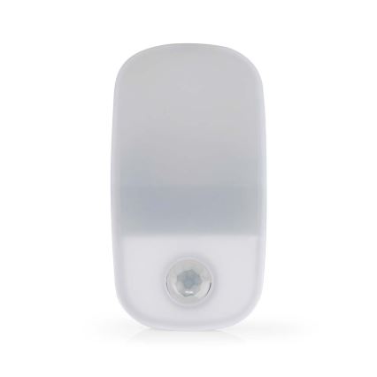LED Orientační svítidlo se senzorem pohybu a soumraku do zásuvky LED/0,55W/230V bílá