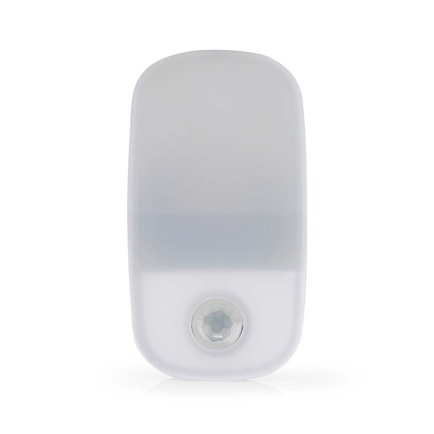 LED Orientační svítidlo se senzorem pohybu a soumraku do zásuvky LED/0,55W/230V bílá