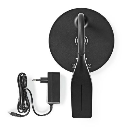 LED Stmívatelná dotyková flexibilní stolní lampa s 15W bezdrátovým nabíjením Qi LED/5,5W/230V 2700-6500K černá