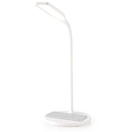 LED Stmívatelná dotyková flexibilní stolní lampa s 15W bezdrátovým nabíjením Qi LED/5,5W/230V 2700-6500K bílá