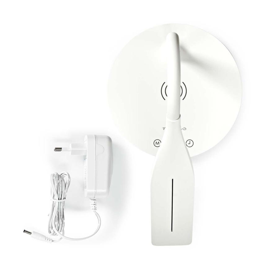 LED Stmívatelná dotyková flexibilní stolní lampa s 15W bezdrátovým nabíjením Qi LED/5,5W/230V 2700-6500K bílá