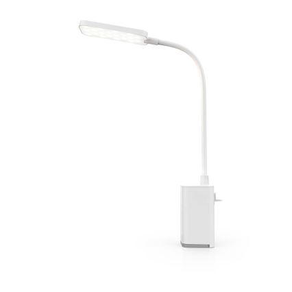 LED Stmívatelná nabíjecí dotyková flexibilní stolní lampa s klipem LED/5W/1200 mAh bílá