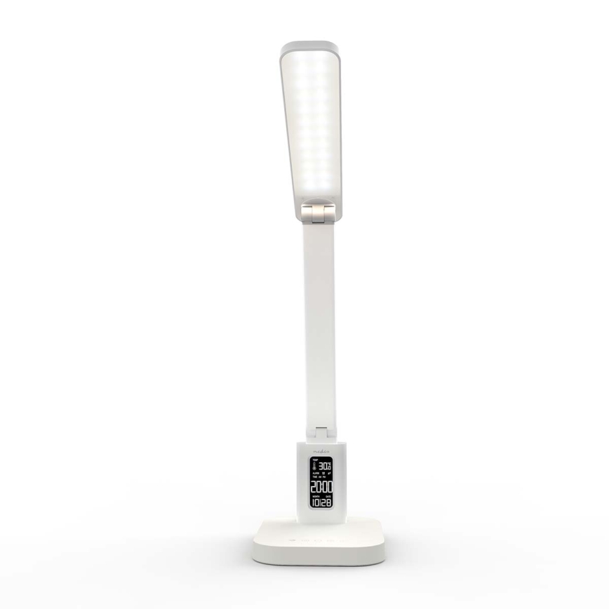 LED Stmívatelná nabíjecí dotyková stolní lampa s displejem LED/7,5W/1200 mAh 3000/4000/5700K CRI 90 bílá