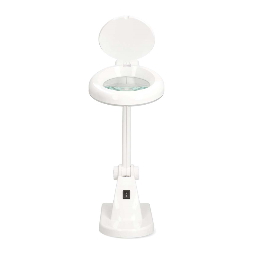 LED Stolní lampa s lupou LED/6W/230V bílá