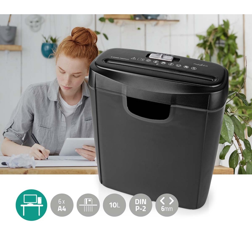 Skartovač papíru A4 objem 10 l 230V černá