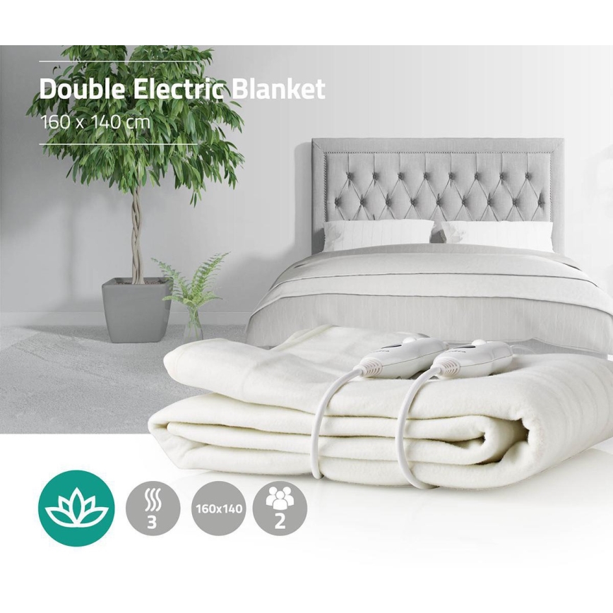 Elektrická vyhřívací deka pro dvě osoby 120W/230V 160x140 cm