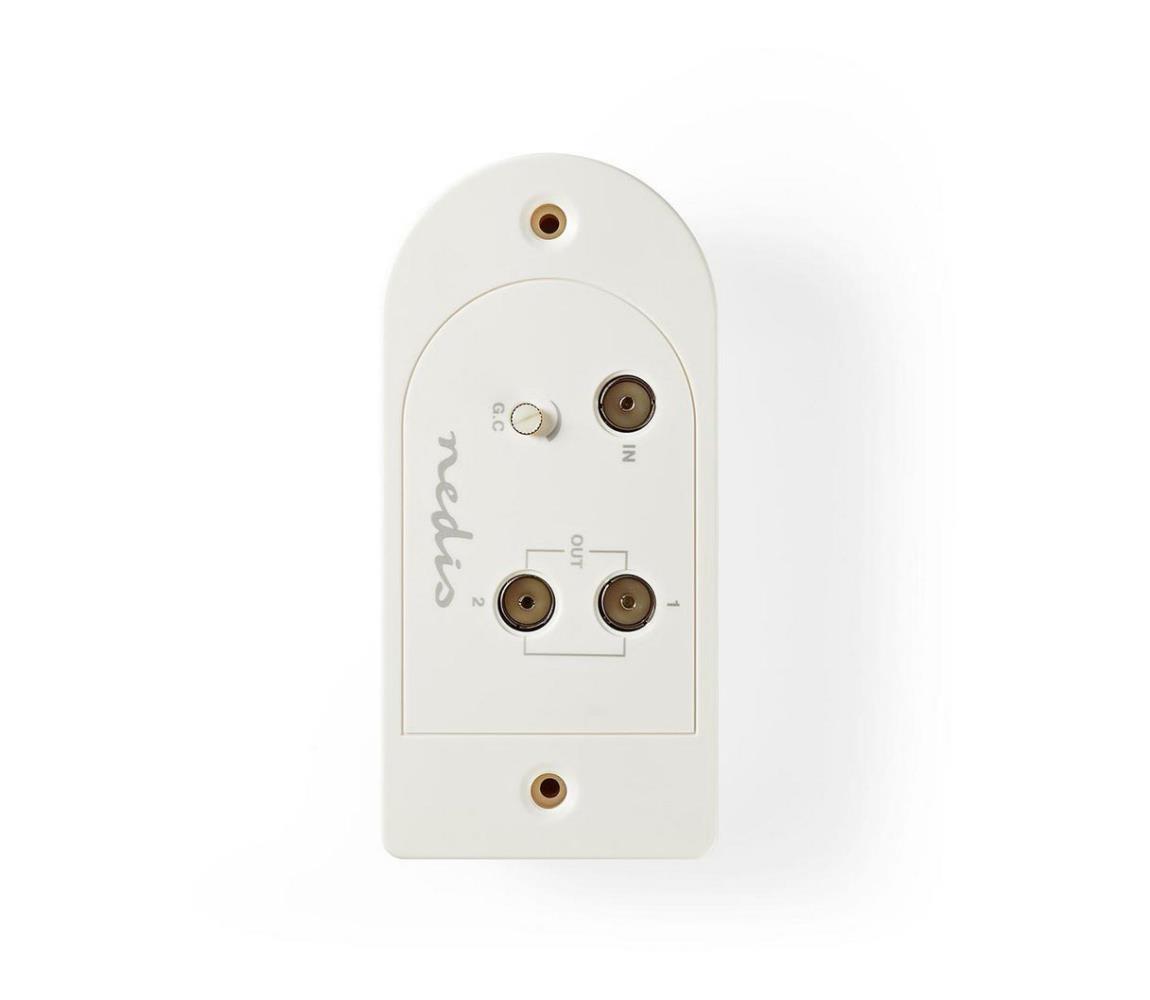 Nedis Nedis SAMP40125WT − Zesilovač CATV 12V/250mA/2xIEC 25dB NE0095