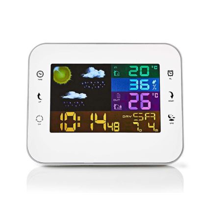 Meteostanice s barevným LCD displejem 230V/3xAAA + 2xAA bílá