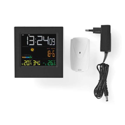 Meteostanice s barevným LCD displejem 230V/3xAAA + 2xAA černá