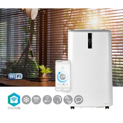 Chytrá mobilní klimatizace 3v1 včetně kompletního příslušenství 1010W/230V 9000 BTU Wi-Fi + dálkové ovládání