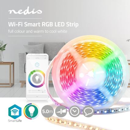 LED RGB Chytrý Wi-Fi pásek LED/15W/230V 2700 - 6500K 5 m