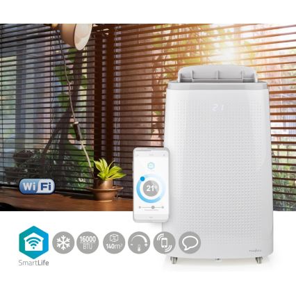 Chytrá mobilní klimatizace 3v1 včetně kompletního příslušenství 1357W/230V 16000 BTU Wi-Fi + dálkové ovládání