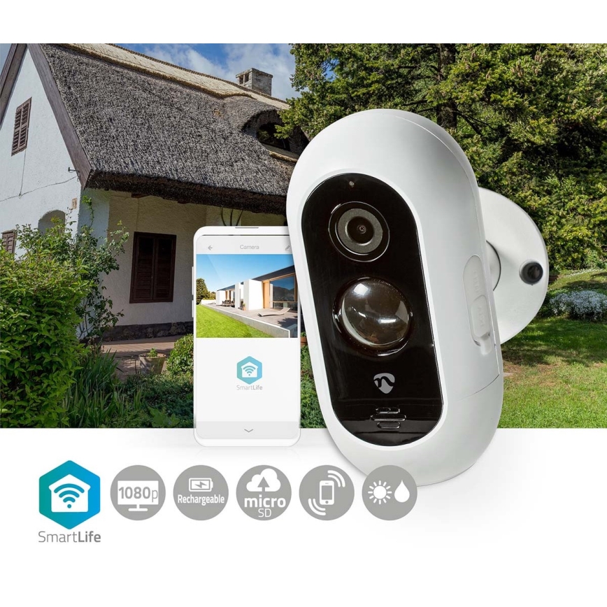 Chytrá venkovní nabíjecí IP kamera s PIR senzorem Full HD 1080p 5V/5200mAh Wi-Fi IP65