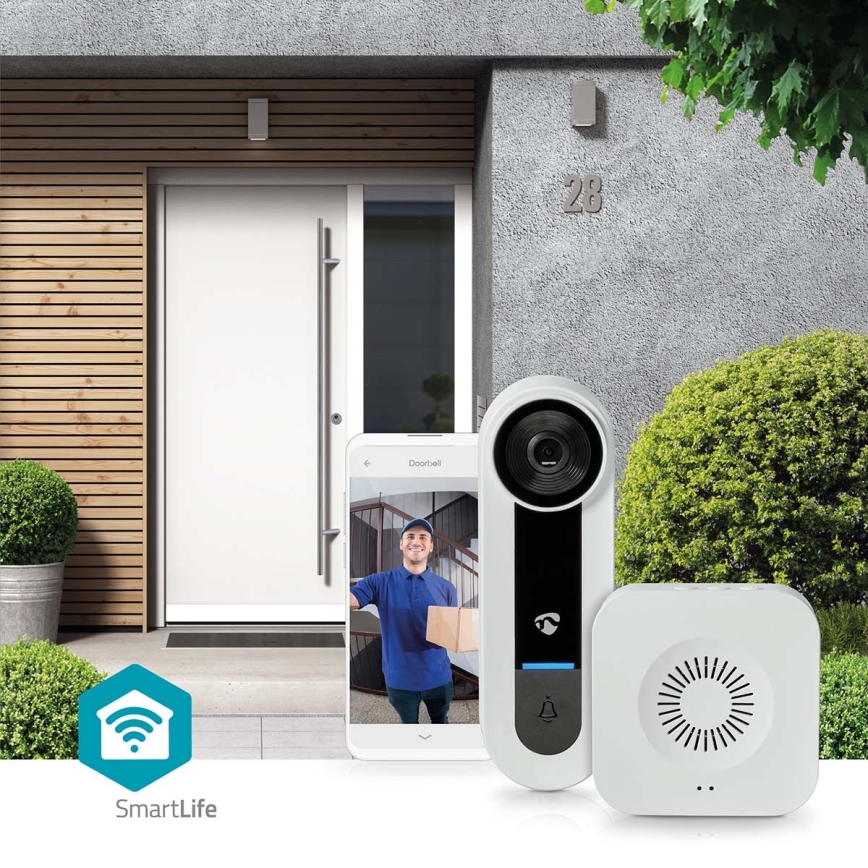 Bezdrátový videozvonek se senzorem Full HD 1536p 3xAA Wi-Fi IP65