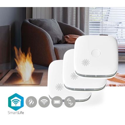 SADA 3x Detektor kouře 3V/1xCR123A Wi-Fi