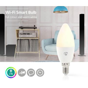 LED RGB Stmívatelná žárovka Smartlife E14/4,5W/230V Wi-Fi 2700K