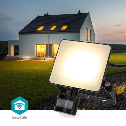 LED Stmívatelný reflektor se senzorem pohybu SmartLife LED/20W/230V 3000-6500K IP44 Wi-Fi