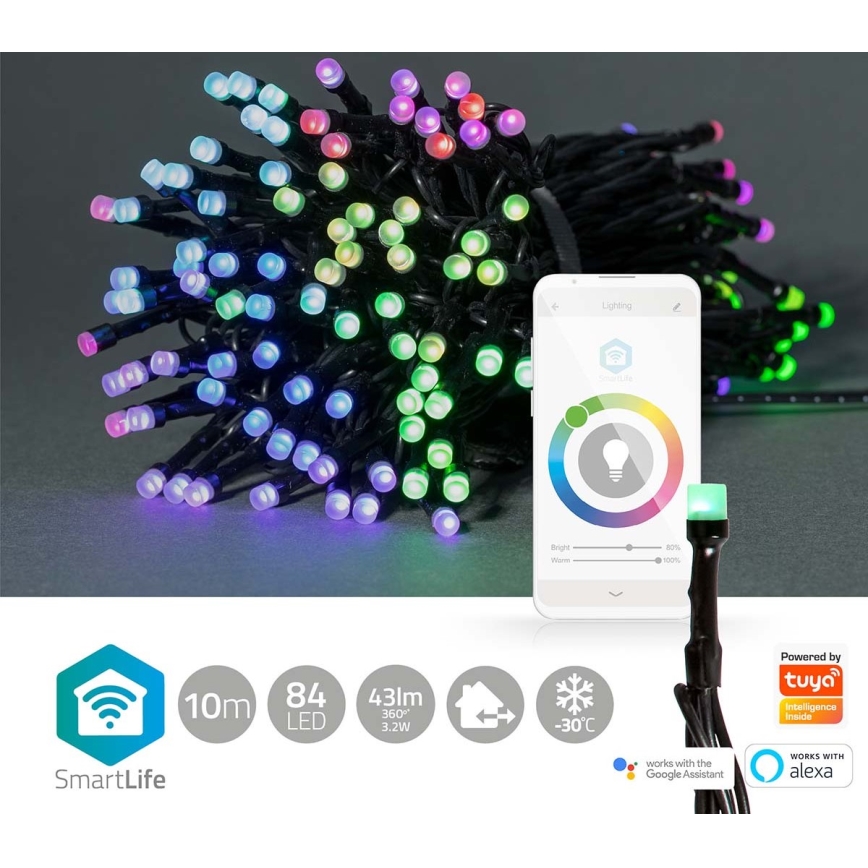 LED RGB Venkovní vánoční řetěz 84xLED/8 funkcí 13m IP65 Wi-Fi Tuya