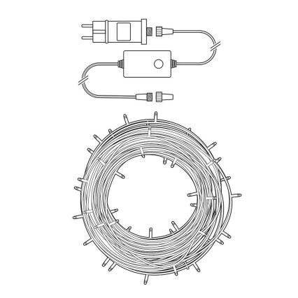 LED  řetěz 50xLED/8 funkcí 5m IP65 Wi-Fi Tuya