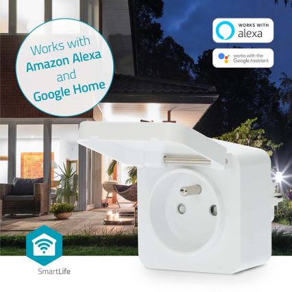 Chytrá zásuvka 3680W/230V/ Typ E/16A Wi-Fi Tuya IP44