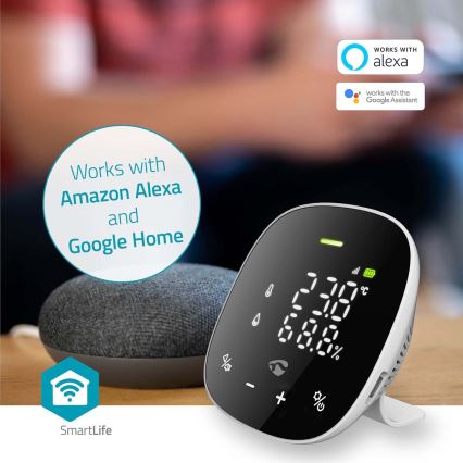 Chytrý monitor kvality ovzduší s LED displejem SmartLife Wi-Fi