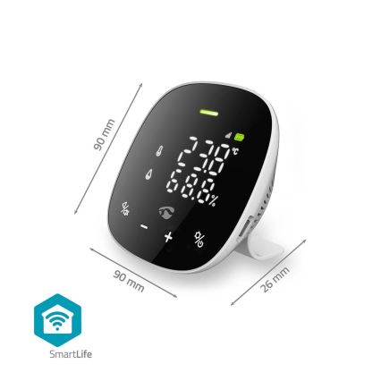 Chytrý monitor kvality ovzduší s LED displejem SmartLife Wi-Fi