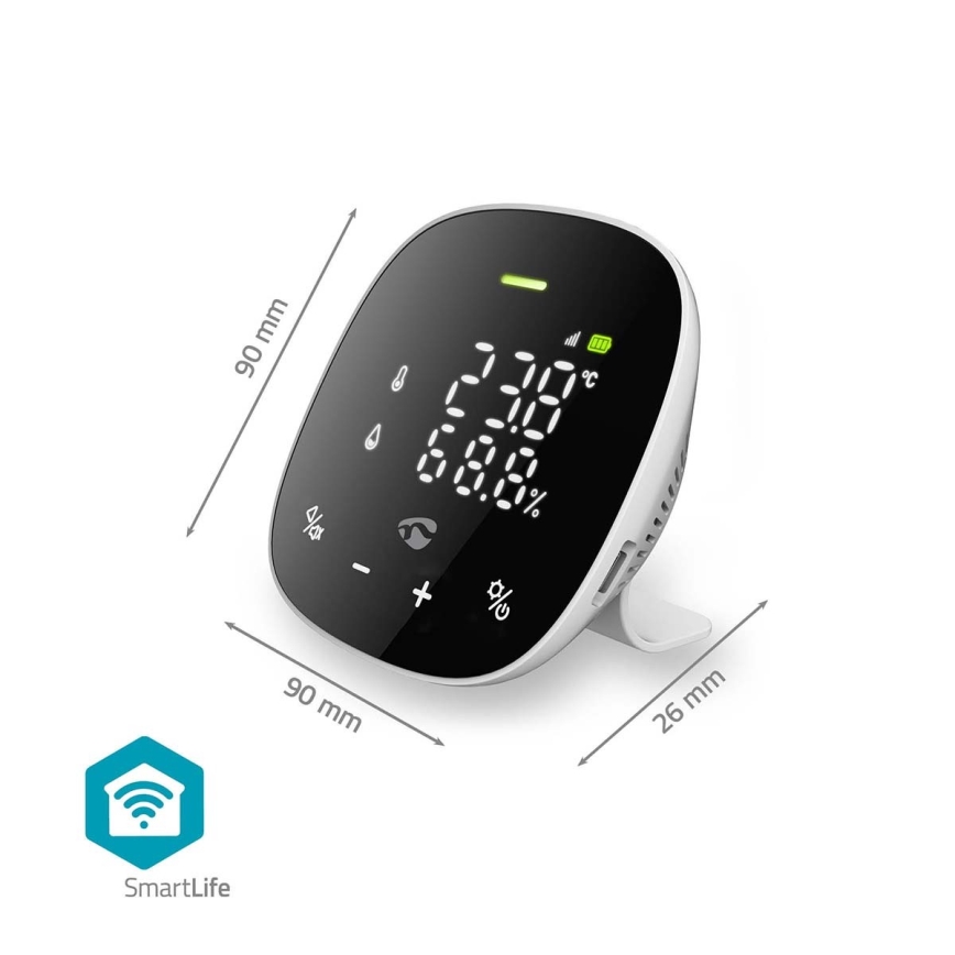 Chytrý monitor kvality ovzduší s LED displejem SmartLife Wi-Fi