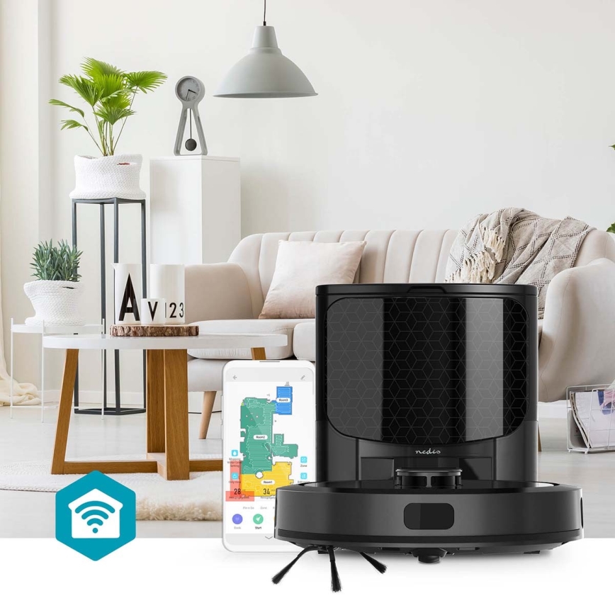 Chytrý robotický vysavač s mopem SmartLife 5200 mAh Wi-Fi Tuya černá + dálkové ovládání