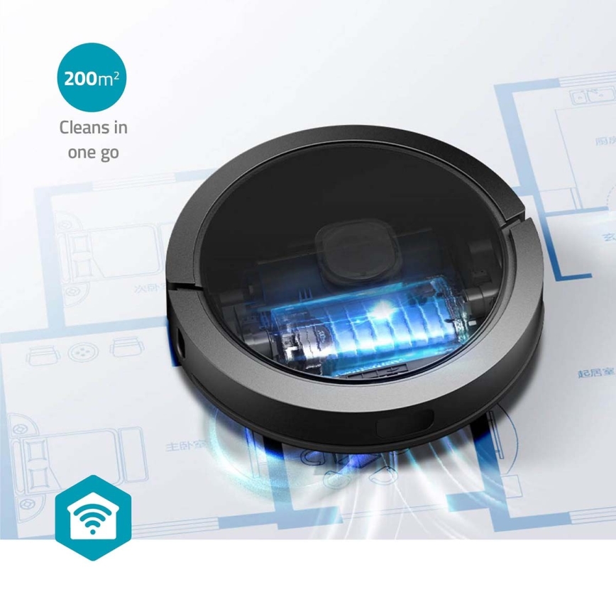Chytrý robotický vysavač s mopem SmartLife 5200 mAh Wi-Fi Tuya černá + dálkové ovládání