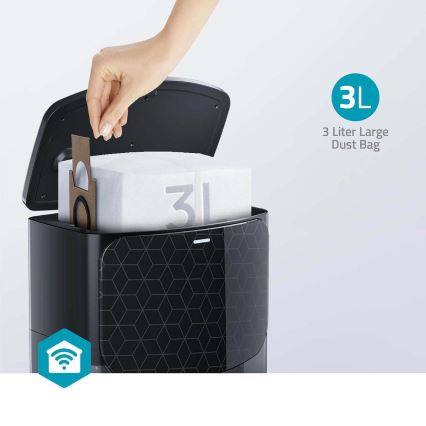 Chytrý robotický vysavač s mopem SmartLife 5200 mAh Wi-Fi Tuya černá + dálkové ovládání