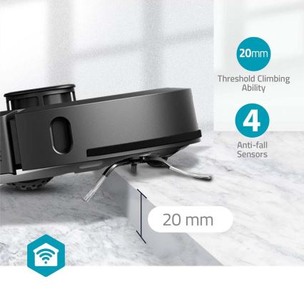 Chytrý robotický vysavač s mopem SmartLife 5200 mAh Wi-Fi Tuya černá + dálkové ovládání