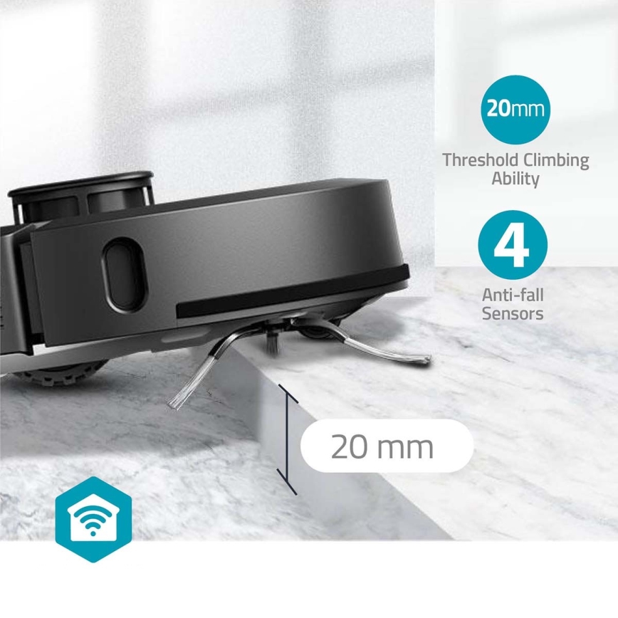 Chytrý robotický vysavač s mopem SmartLife 5200 mAh Wi-Fi Tuya černá + dálkové ovládání