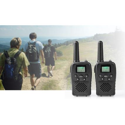 SADA 2x Vysílačka s LED světlem 3xAAA dosah 10 km