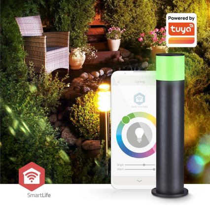 LED RGBW Stmívatelná venkovní lampa SmartLife LED/10W/230V IP65 Wi-Fi Tuya černá