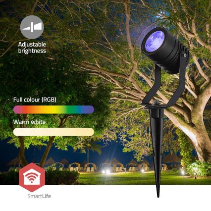 SADA 3x LED RGBW Stmívatelná venkovní lampa SmartLife LED/3W/230V IP65 Wi-Fi Tuya černá