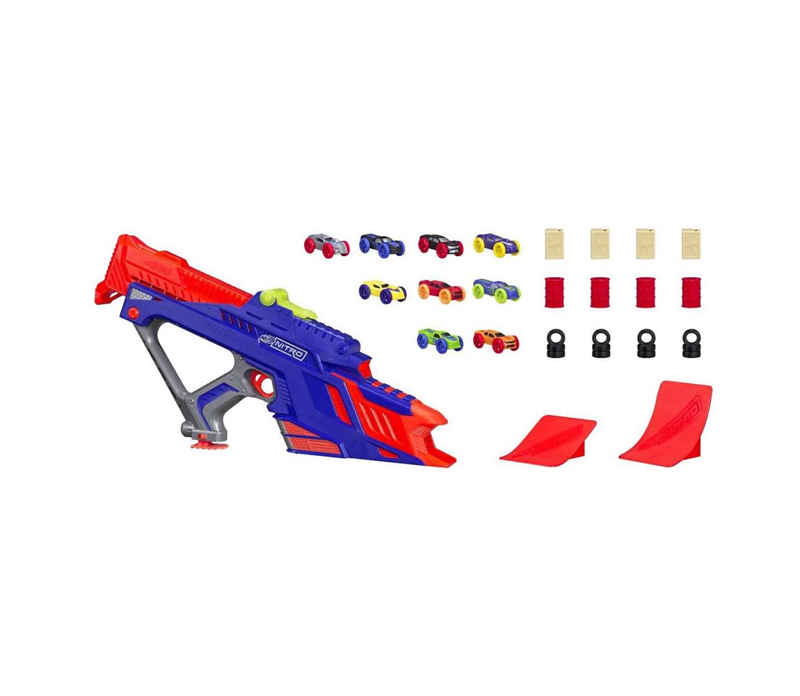 Výrobce po 1 ks Nerf - Dětská pistole Nitro MotoFury Rapid Rally + 9 aut P5263