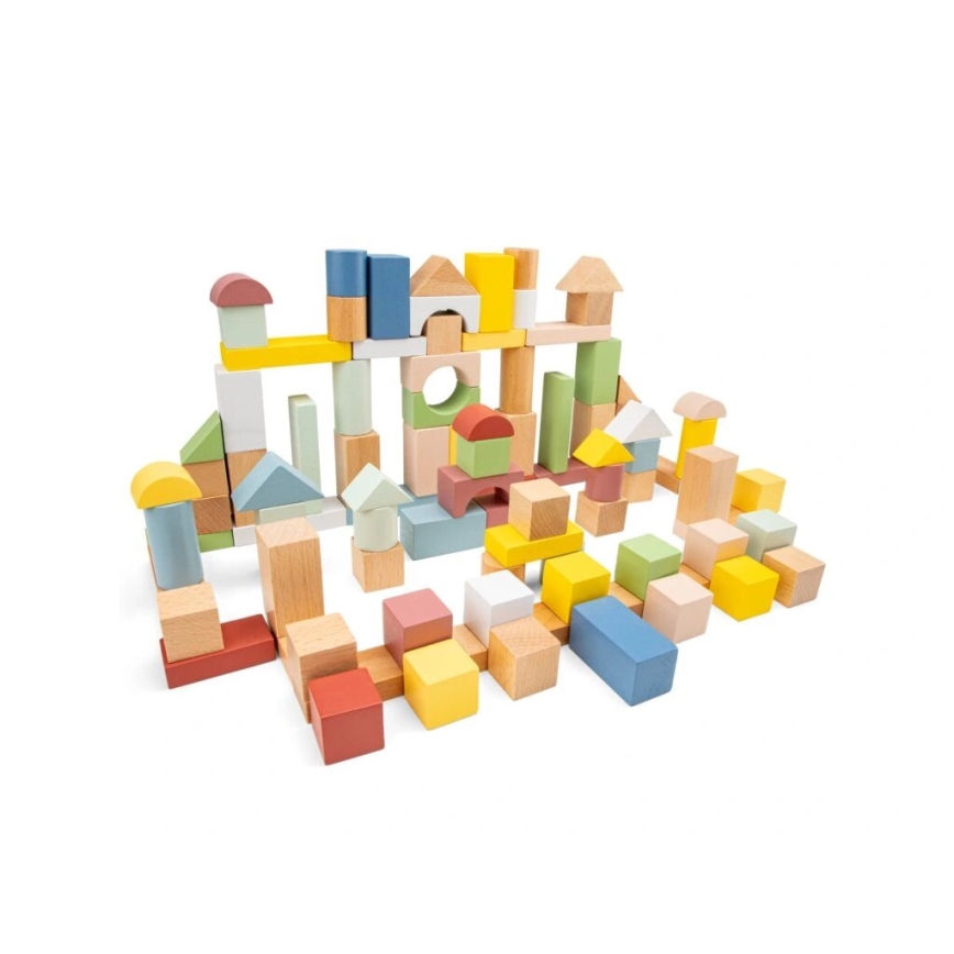 New Classic Toys - Dřevěné kostky 100 ks