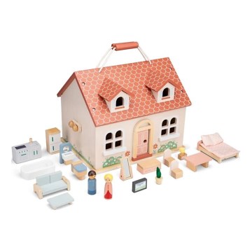 New Classic Toys - Dřevěný domeček pro panenky červená