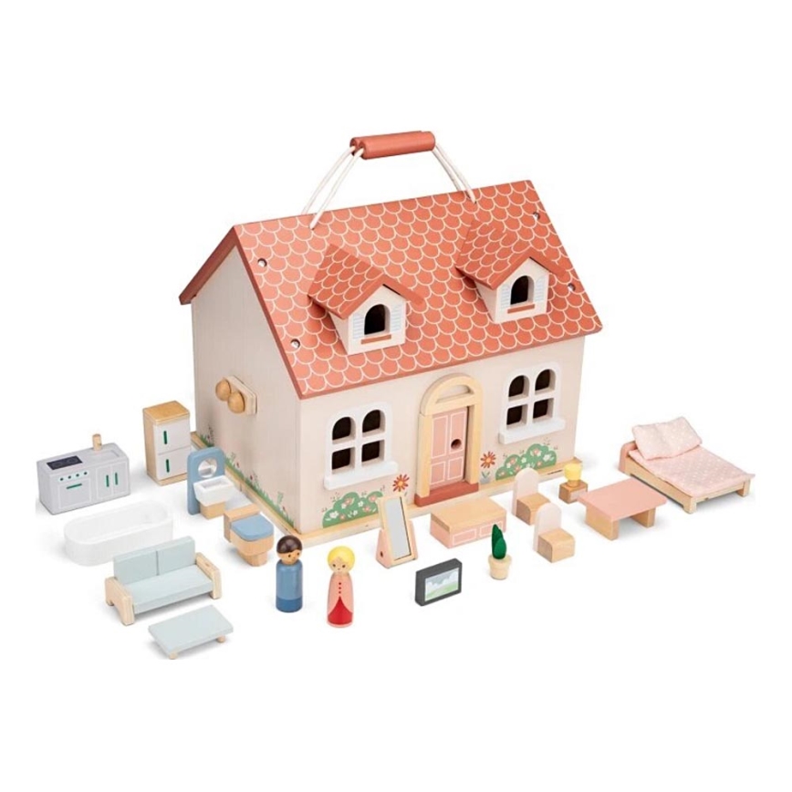 New Classic Toys - Dřevěný domeček pro panenky červená